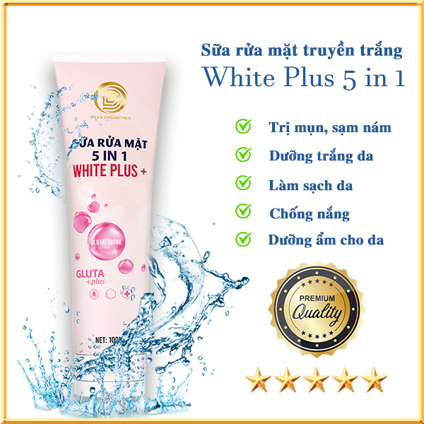 [Hcm]Sửa Rửa Mặt Truyền Trắng Dian White Plus Mua 1 Tặng 1 Tặng 1 Kem Chống Nắng