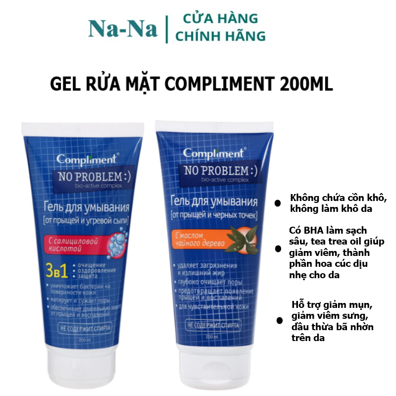 Gel Rửa Mặt Compliment 200Ml Sạch Sâu Giảm Mụn Không Làm Khô Da