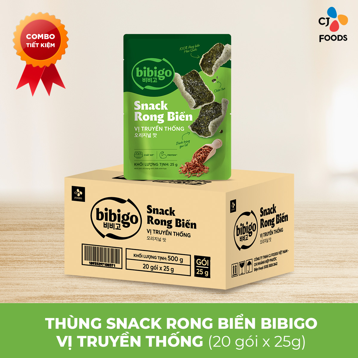 [HCM-HN] Snack rong biển Bibigo vị truyền thống 25g