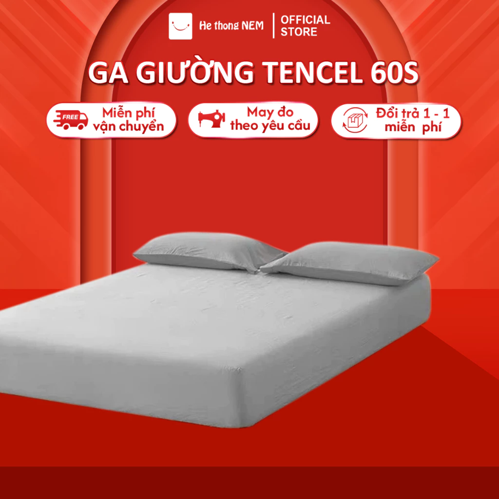 Ga dra grap giường lụa tencel 60s cao cấp chính hãng Hệ Thống Nệm ga ra drap grap nệm bo chun lụa te