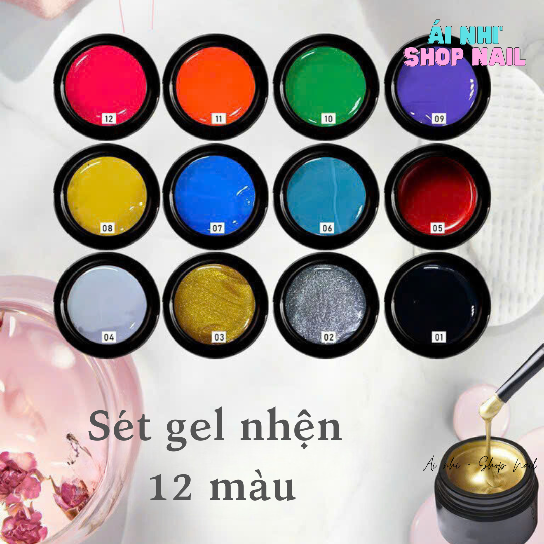 [ QMWJ ] Gel vẽ nhện 12 màu - Gel Nhện làm nail- Ái Nhi shop Nails