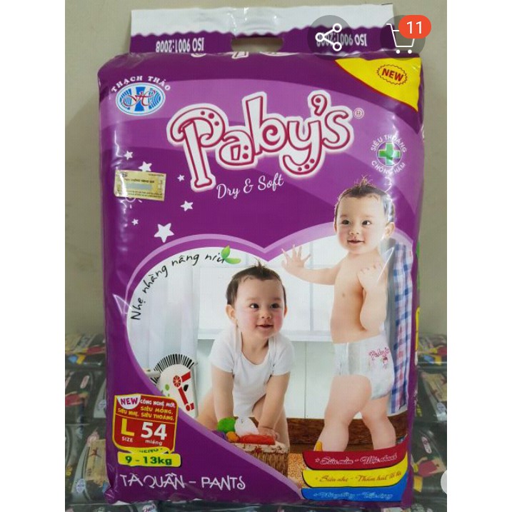 Bỉm Quần.tã Quần Pabys Siêu Đại L54 Miếng(9 - 13Kg)