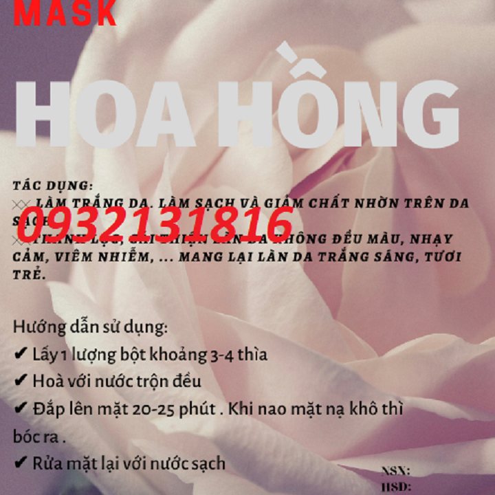 [Hcm]Mat Na Deo Hoa Hong 50G Va 100Gr