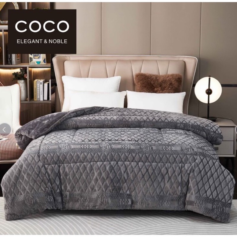 Chăn Nỉ Lông Cừu COCO Siêu Ấm [Chính Hãng] Mền COCO Dày Mịn Kèm Túi Xách Kích Thước 2mx2m3 Nặng 4kg 