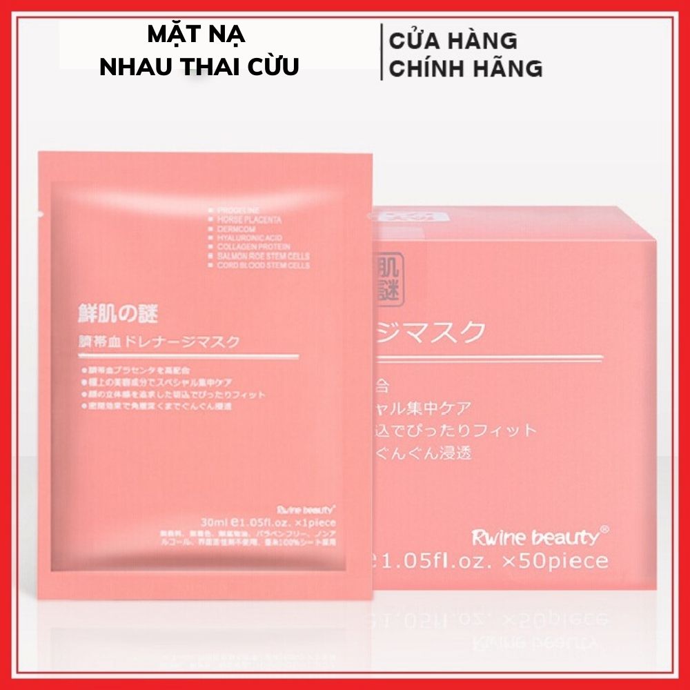 [ Chính Hãng] Mặt Nạ Nhau Thai Cừu Tế Bào Gốc Nhật Bản Stem Cell Rwine Beauty Trẻ Hóa Trắng Da Dưỡng Ẩm