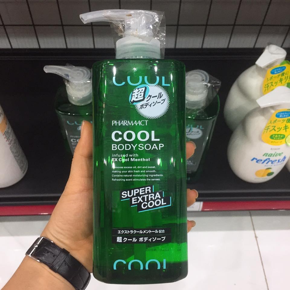 [Hcm]Sữa Tắm Nam Cool Body Soap Pharmaact Bạc Hà Extra Cool 600 Mlnội Địa Nhật