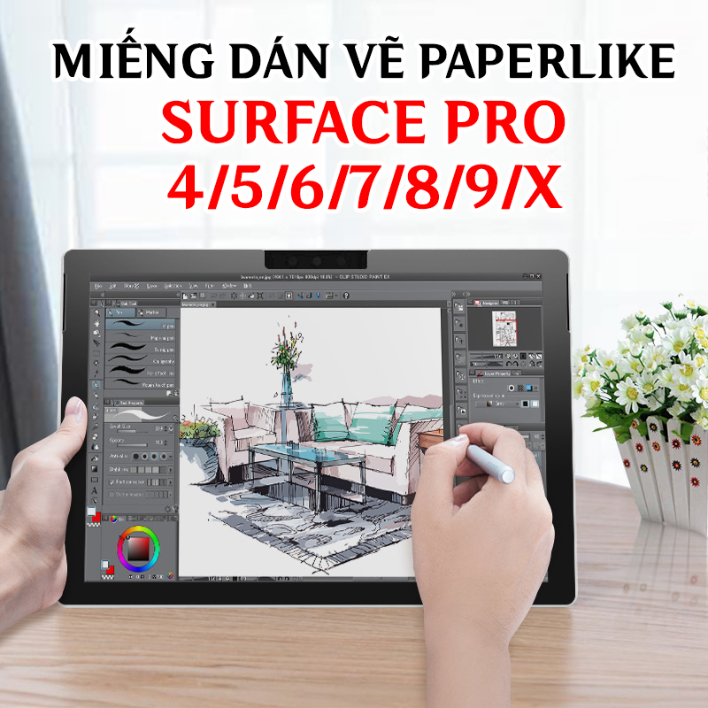 Dán màn hình surface paperlike Pro 4/5/5/6/7 pro X surface book surface laptop chuyên dùng để viết c