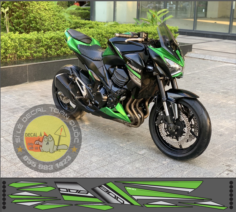 Tem Rời Kawasaki Z800 | Decal 3 lớp chống xước chống nước và dễ dán