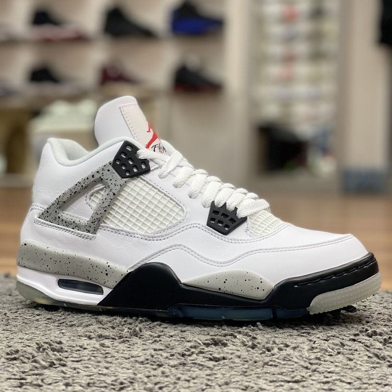 Giày Sneaker J0rdan 4 White Cement ( JD4 xám trắng)