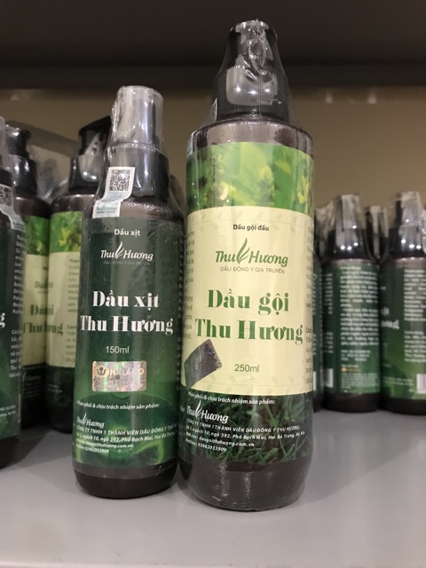 Dầu Gội Trị Rụng Tóc Kích Thích Mọc Tóc - Hàng Chính Hãng Thu Hương - Combo 1 Dầu Gội 250Ml 1 Dầu Xịt 150Ml