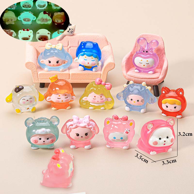 (CHARM LỚN) Set 10 Túi Mù phát sáng tổng hợp túi mù nhân phẩm Blind box charm phát sáng nguyên con