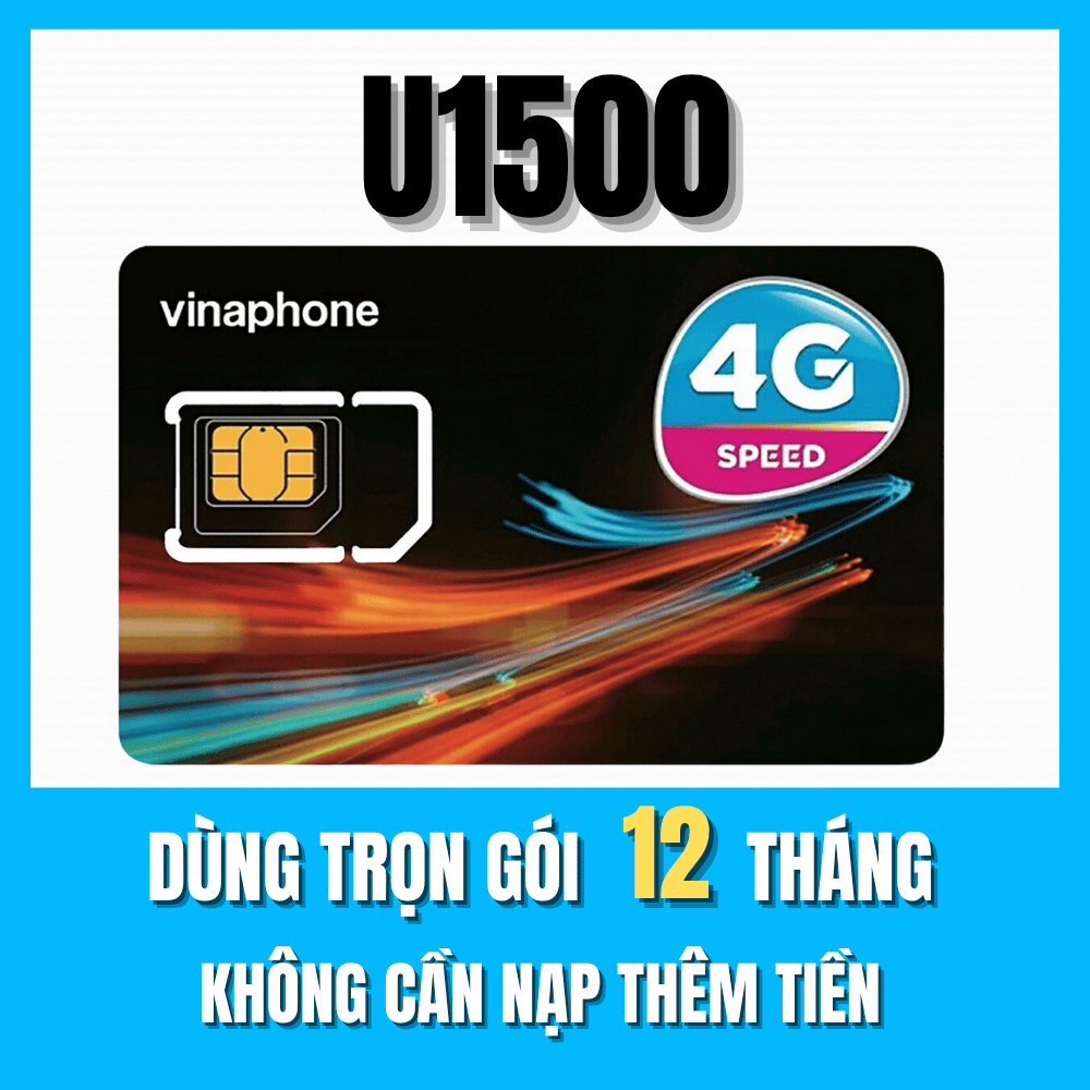 SIM 5G VINA TRỌN GÓI 1 NĂM - GÓI U1500 SIÊU DATA VỚI 500GB TỐC ĐỘ CAO MỖI THÁNG DUNG LƯỢNG KHÔNG CHIA GIỚI HẠN THEO NGÀY DÙNG BAO NHIÊU TRỪ BẤY NHIÊU . FREESHIP - CHƯA KÍCH HOẠT