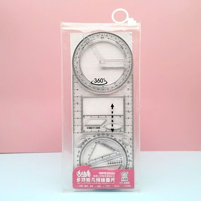 Thước Đa Năng Aihao CY 3306 Kẻ Được Nhiều Hình Học Xoay 360 độ dành cho Học Sinh