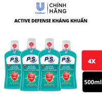 Bộ 4 Nước súc miệng P/S Chuyên gia kháng khuẩn 500ml giúp kháng khuẩn 99.9% chỉ sau 30 giây