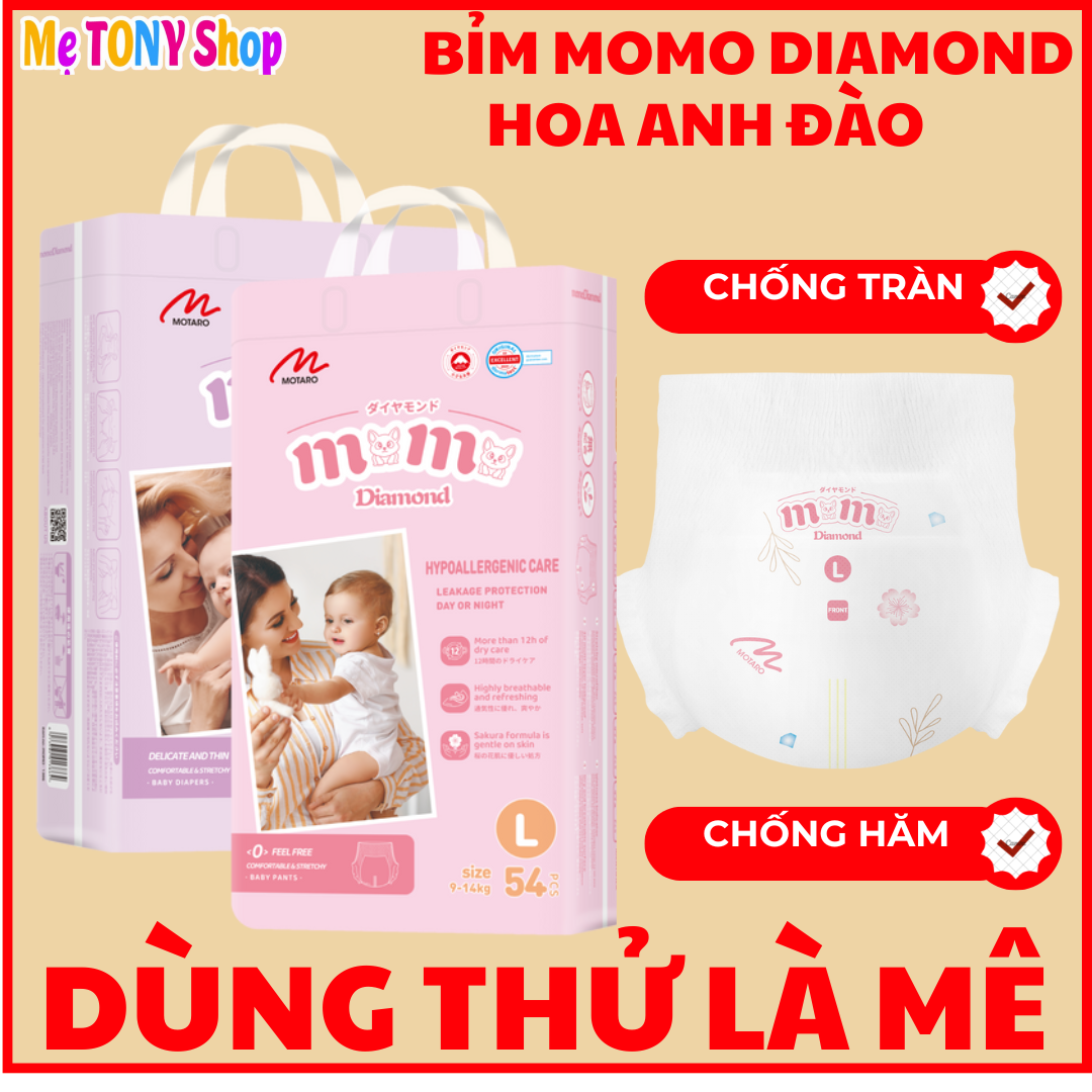 [Dùng Thử Là Ưng] 1 Miếng Bỉm Tã Dán/Quần Momo Diamond (Tinh Chất Hoa Anh Đào Chống Hăm)