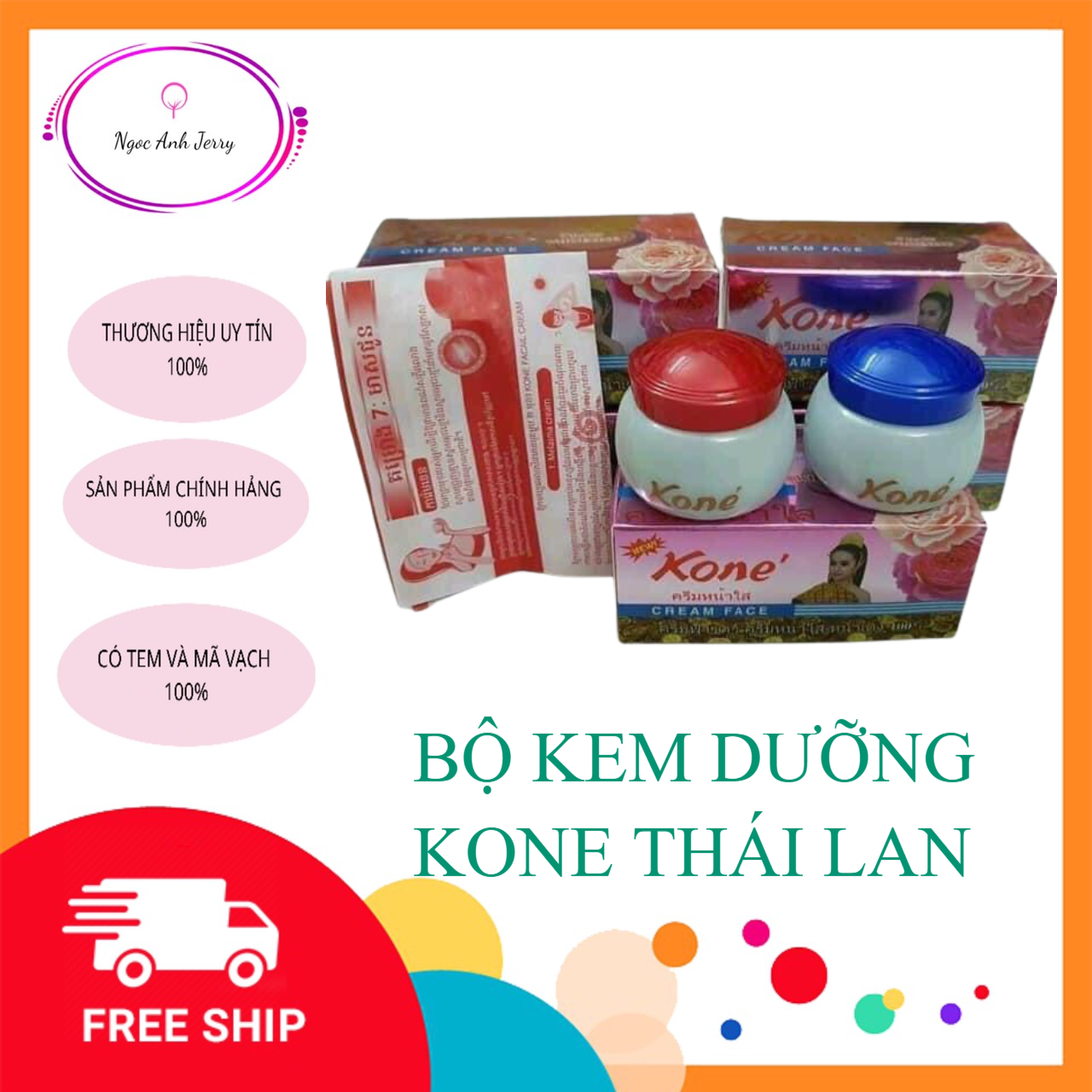 (Chính Hãng Kone Thái Lan 100% - Miễn Ship) Bộ Đôi Kem Face Kone Ngày Đêm (Hộp Vuông)Chuyên Trừ Nám Dưỡng Trắng Da Chuyên Dành Cho Da Nhay Cảm Đặc Tr Ị Nám Từ Sâu Bên Trong Ko Ngứa Ko Sưng Đặc Biệt Ko Gây Bào Mòn Và Bong Tróc Da