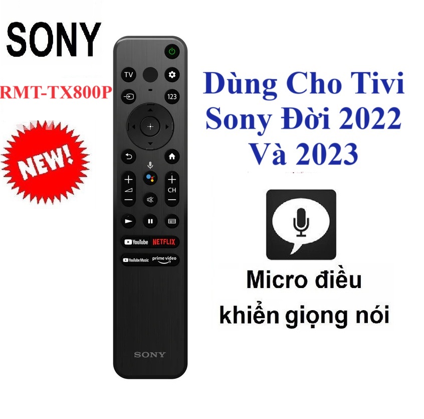 Điều khiển giọng nói Tivi Sony RMF-TX800P Dùng Tivi Đời 2022 và 2023 - Hàng Chính hãng