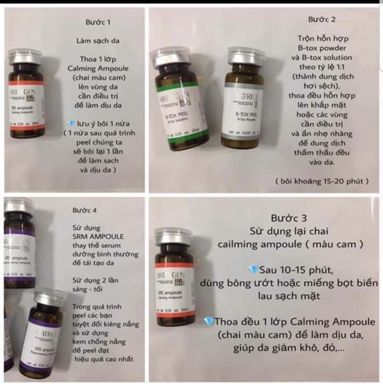 ( Chính Hãng - Cao Cấp )B - Tox Peel 4 Color - Thay Da Sinh Học Hàn Quốc 70/120 * Mô Tả Sản Phẩm