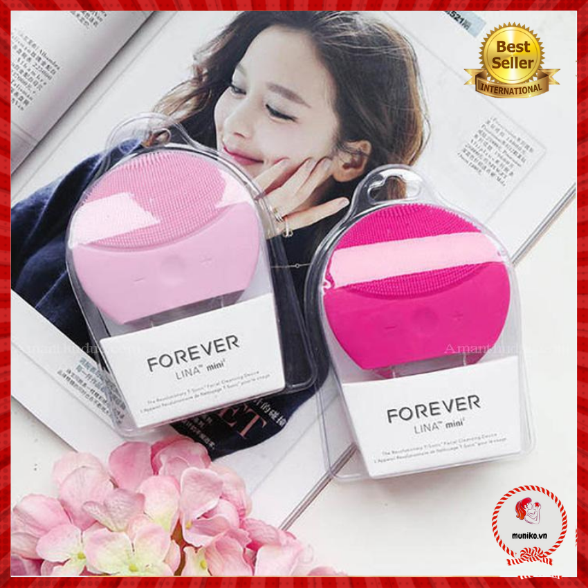 Máy rửa mặt FOREVER LUNA MINI 2 - Massage da mặt sóng siêu âm 8 cấp dộ có thể sạc DC02