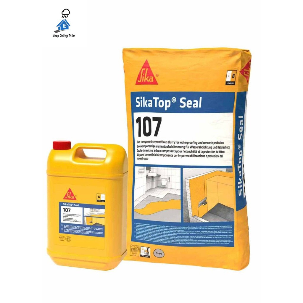 Sikatop Seal 107 - Chất chống thấm nhà vệ sinh - Chống thấm bảo vệ đàn hồi hai thành phần gốc xi măng polyme - Sika Top Seal 107