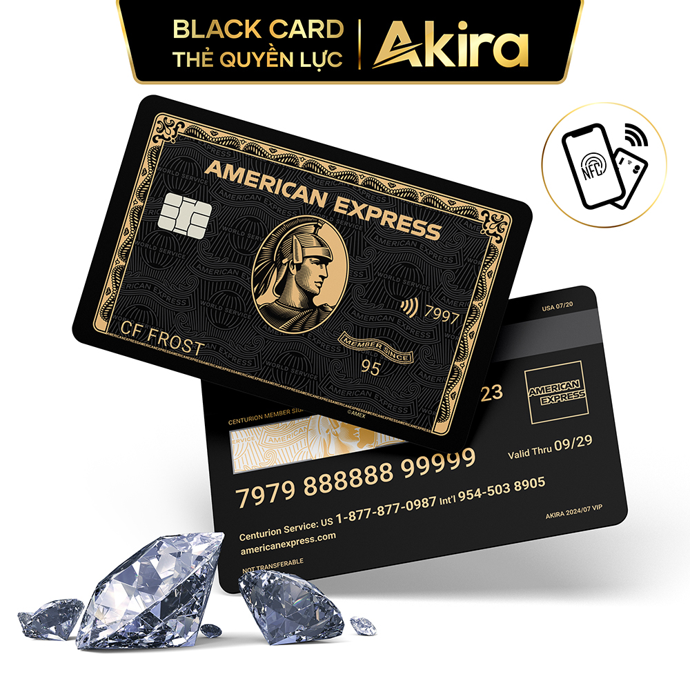 Thẻ đen quyền lực nhất thế giới - Thẻ ngân hàng American Express - Thẻ nhựa cao cấp chính hãng Akira