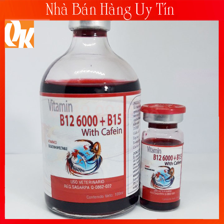 B12 6000 + B15 With Cafein Chai Zin 100ml-Kích Gà Đá Bo Khủng-Dẻo Dai-Trợ Tim Cho Chiến Kê Tăng Sức 