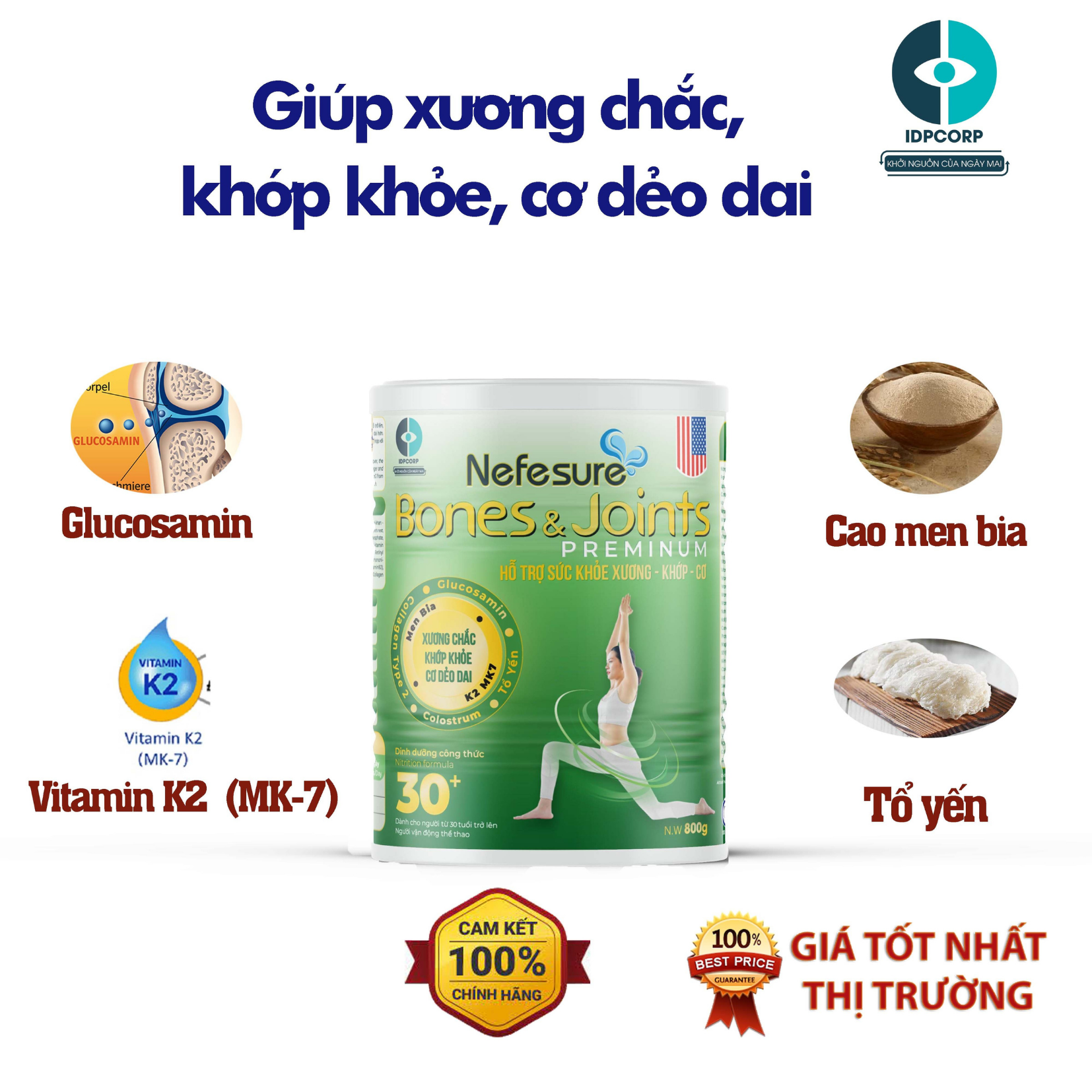 [Hcm] Sữa Bột Nefesure Bones & Joints Preminum 800Gr. Bổ Sung Canxi. Hỗ Trợ Xương Khỏe - Khớp Chắc - Cơ Dẻo Dai. Hàng Chính Hãng. Shop Subo.