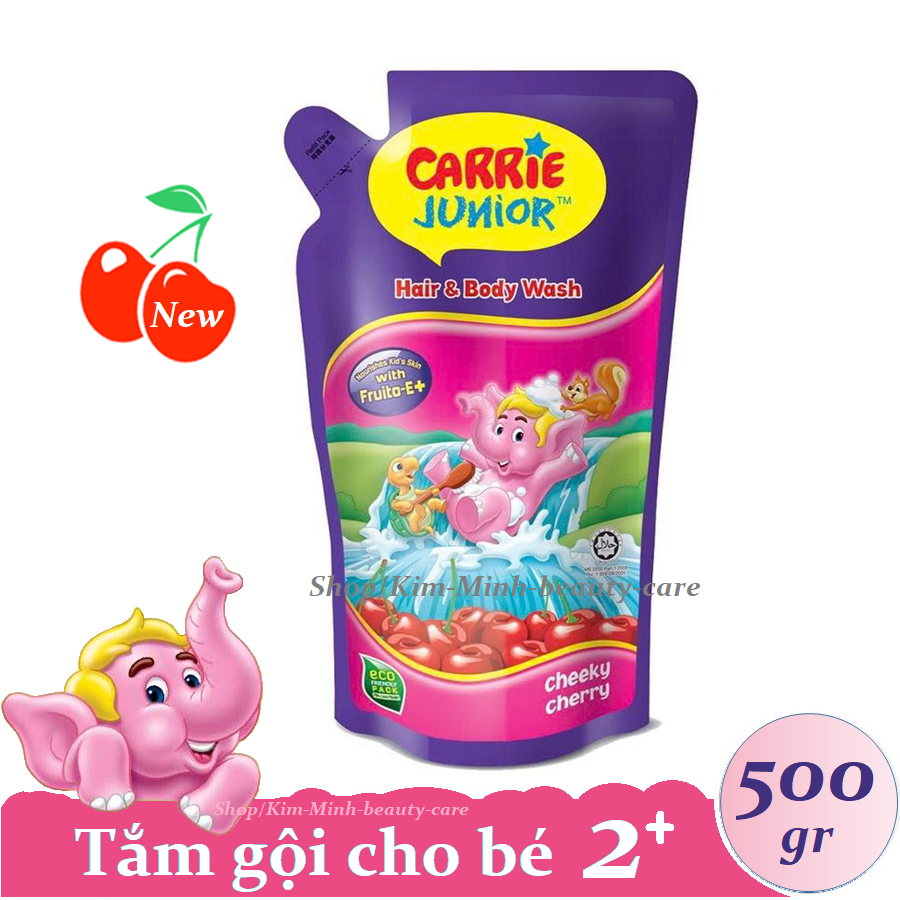 CARRIE JUNIOR - Túi tắm gội toàn thân cho bé hương Cherry 500 gr