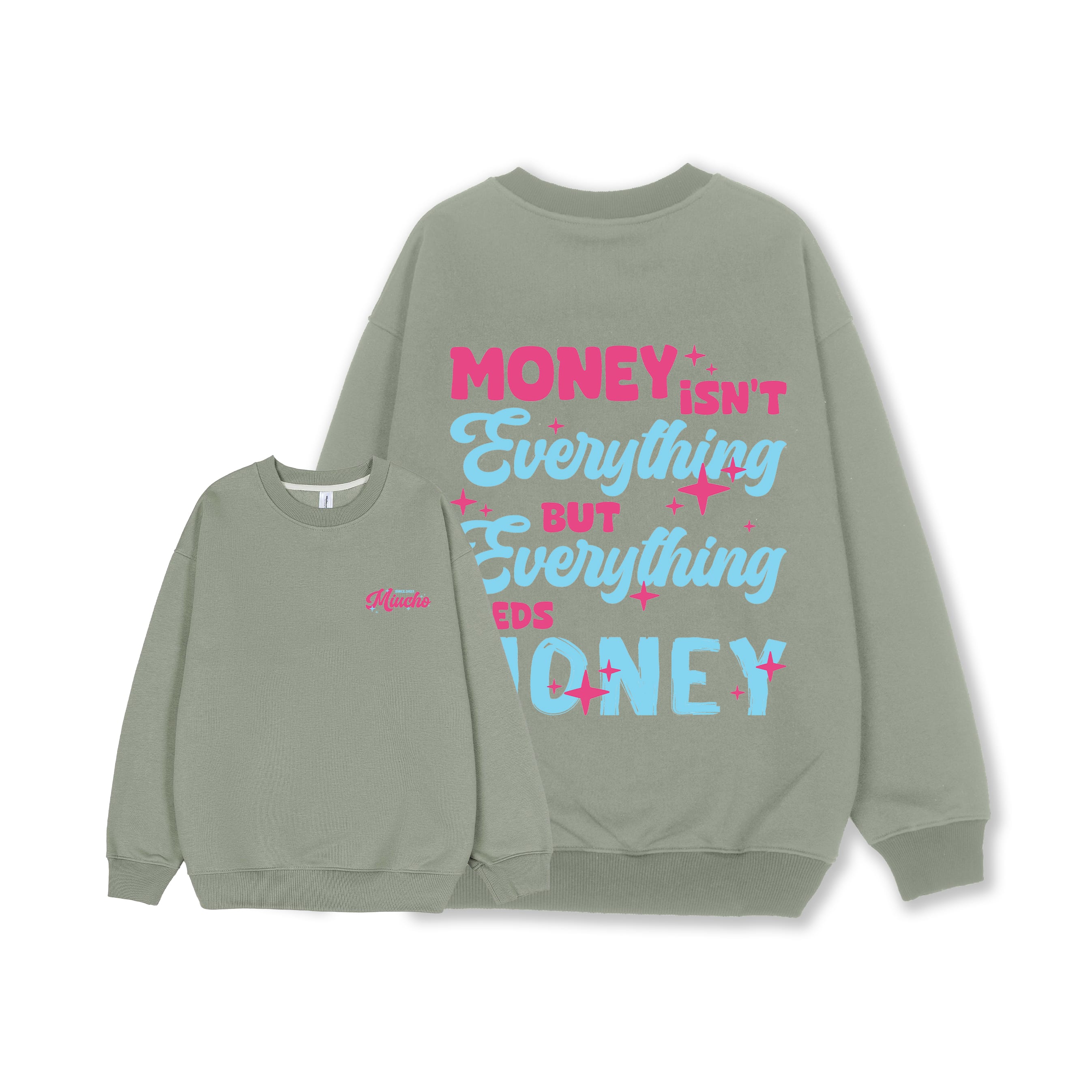 Áo sweater nam form rộng dày dặn STD453 Miucho tay dài vải nỉ chân cua cổ tròn in mix