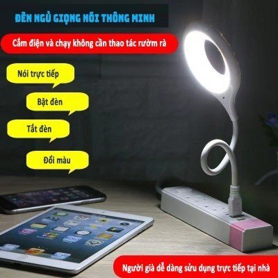 Đèn Ngủ Điều Khiển Bằng Giọng Nói Tiếng Việt Đèn Ngủ Led Để Bàn Mini Phong Cách Mới Làm Đèn Ngủ Đèn Học Tiện Dụng