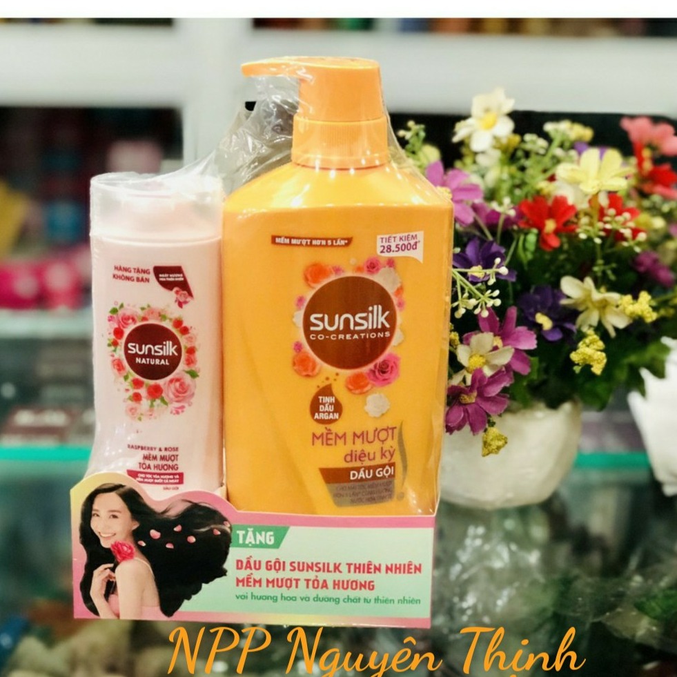 [HCM]Chai Dầu Gội Sunsilk MỀM MƯỢT DIỆU KỲ  (650g) TẶNG Chai Dầu Gội 140g