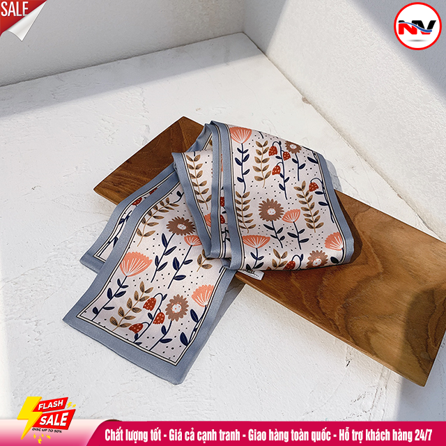 Khăn Lụa Thắt Nơ Buộc Tóc Quàng Cổ  Khăn Buộc Túi Xách Lụa Dáng Dài 100x8 cm Kiểu Pháp