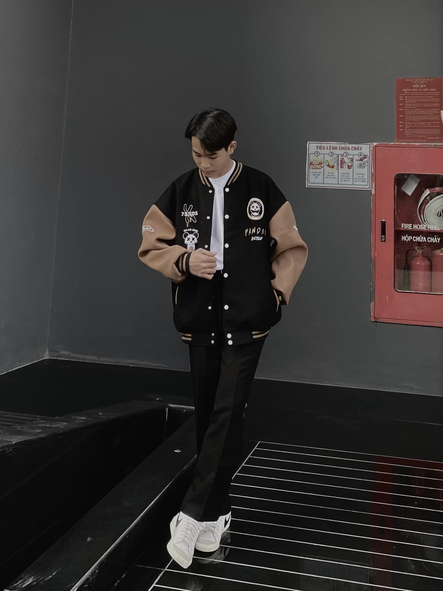 Áo bomber local brand nam nữ form rộng hãng Pandax  varsity jacket 2 lớp lót dù  áo khoác bóng chày 