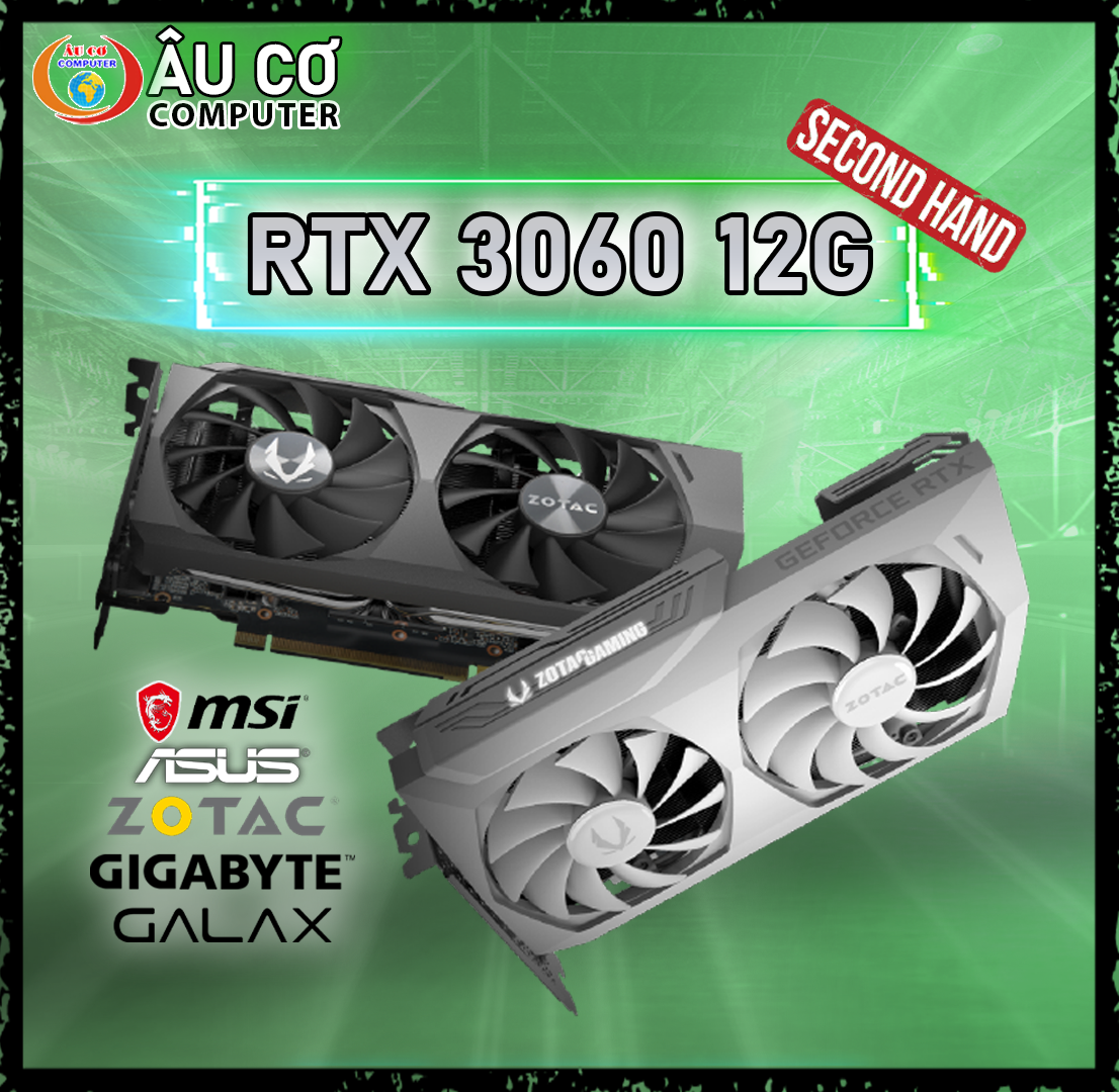 [CŨ] VGA RTX 3060 12GB Card Màn Hình MSI - ASUS - GIGABYTE - ASRock - COLORFUL (NO BOX) - 3 Tháng