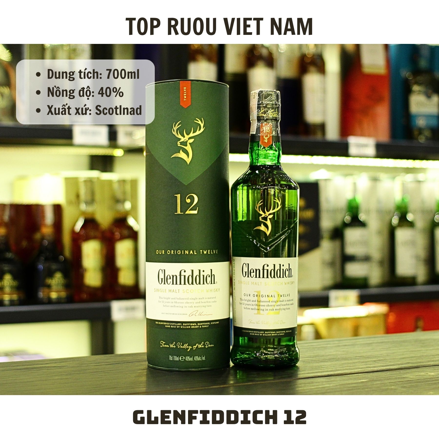 [Top Rượu VN] Rượu Glenlivet - Glenfiddich 1824 - 12 - 15 -18 - 21 Hộp Quà [Chính Hãng]