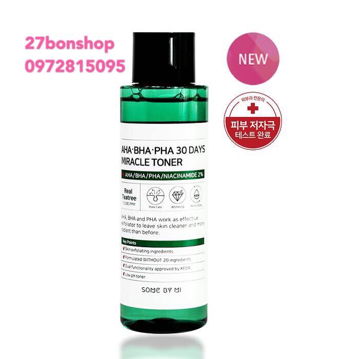 Nước Hoa Hồng Trị Mụn Some By Mi Aha Bha Pha 30 Days Miracle Toner 150Ml