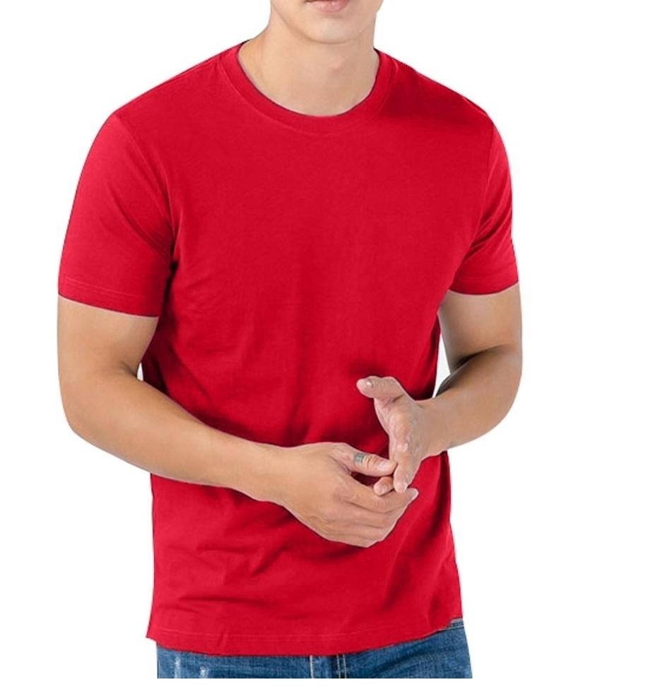 ÁO THUN TRƠN CỔ TRÒN  MÀU ĐỎ TAY NGẮN NAM NỮ  CVR