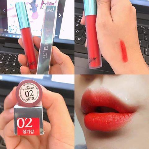 [HCM]BbiA Dạng Kem Last Velvet Lip Tint #02 Đỏ Cam