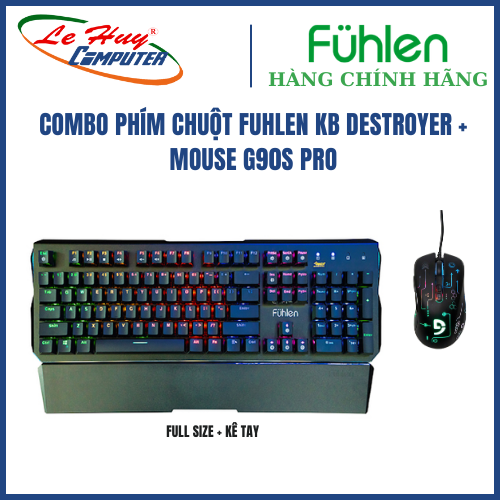 COMBO PHÍM CHUỘT BÀN PHÍM QUANG CƠ FUHLEN DESTROYER + CHUỘT FUHLEN G90S PRO CHÍNH HÃNG