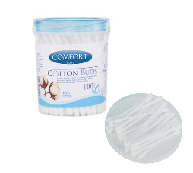 [Hcm]Hộp 100 Cái - Tăm Bông Vệ Sinh Hàng Cao Cấp Comfort Love 100% Cotton Buds Nguyên Chất