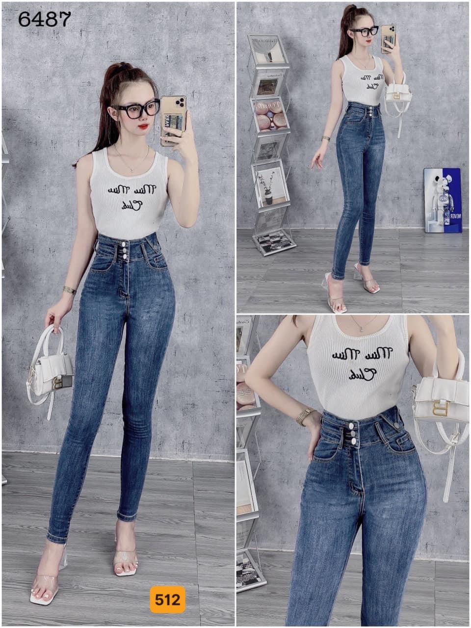 Quần Jeans Nữ Ống Rộng SIMPLE JEANS Xanh Nhạt Lưng Cao Dáng Suông Ulzz