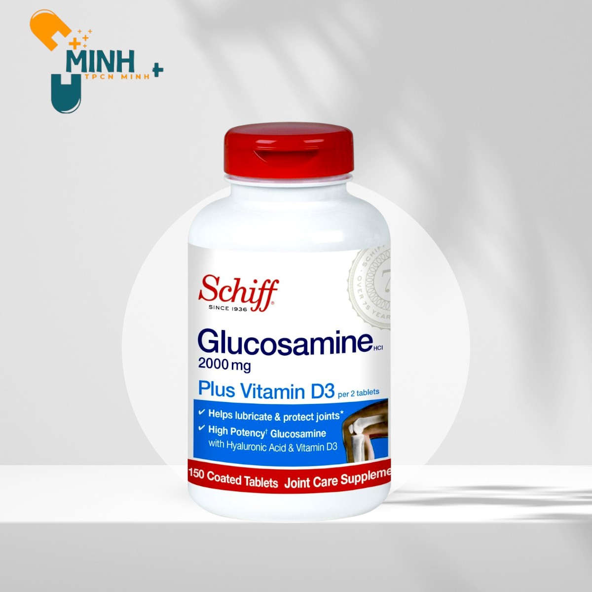 Schiff Glucosamine 2000mg Plus Vitamin D3 150Viên hỗ trợ Xương Khớp của Mỹ