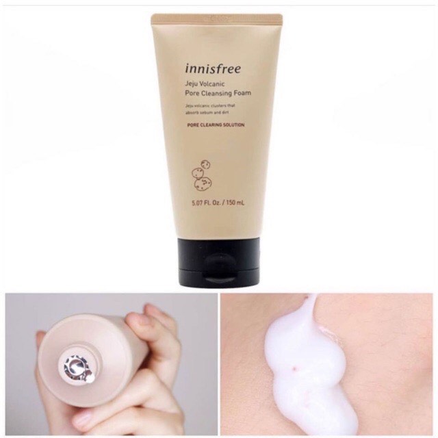 Sữa Rửa Mặt Tro Núi Lửa Innisfree Jeju Volcanic Pore Cleansing Foam 150ml