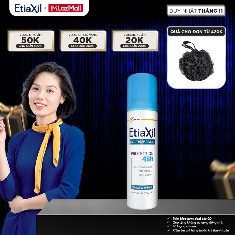 Xịt khử mùi toàn thân Etiaxil bảo vệ kép 150ml