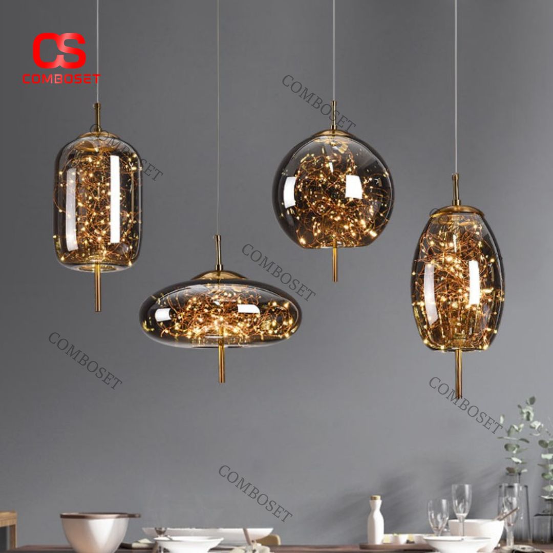 Đèn Thả Trần Thủy Tinh Khói Hiệu Ứng Ngân Hà Lấp Lánh Cao Cấp