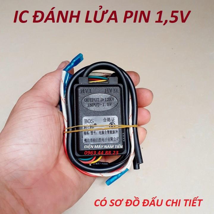 Bộ 1 IC 2 lò điện tử đánh tia lửa điện bếp gas âm đa năng Ic đánh lửa bếp ga 2 lò 15v Ic đánh lửa Ic