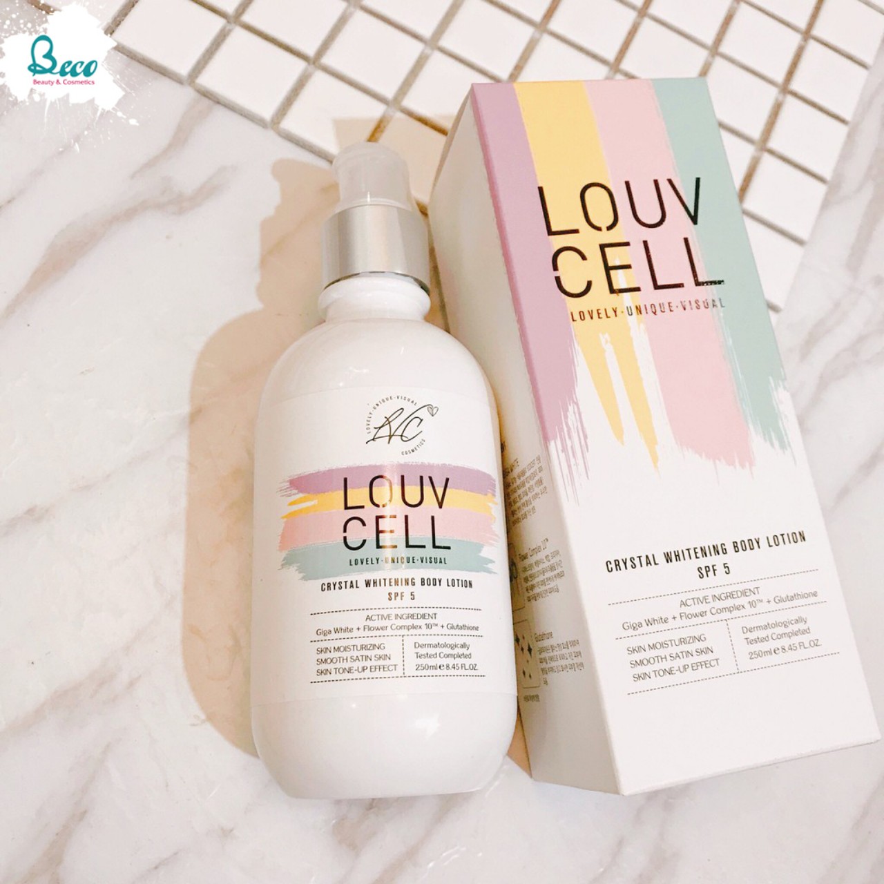 Sữa Dưỡng Thể Trắng Da Louv Cell Crystal 250Ml Trắng Da Cấp Ẩm Chống Nắng
