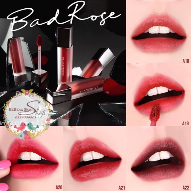 Son Black Rouge Air Fit Velvet Tint Ver.4 "Bad Rose - Bebeau Skin Shop