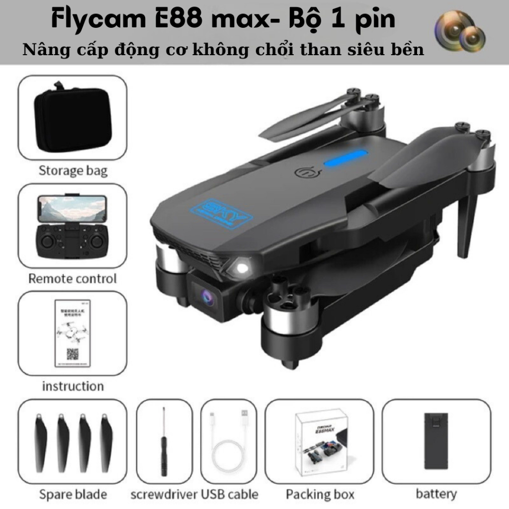 Drone camera 4k mini Máy Bay Flycam P15 Pro trang bị camera kép 4k cảm biến chống va chạm thông minh