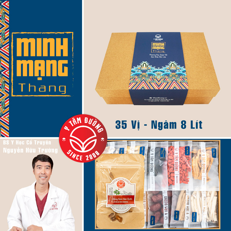 Minh Mạng Thang 35 vị ngâm 8 lít có Hồng Sâm Hàn Quốc - Dược Liệu Cao Cấp